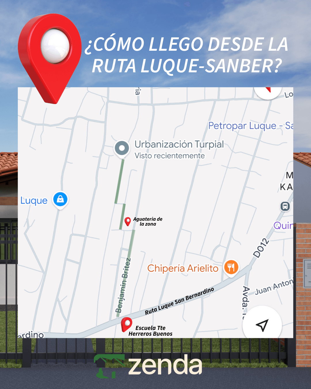 Cómo llegar a Urbanización Turpial desde la Ruta Luque - San Bernardino